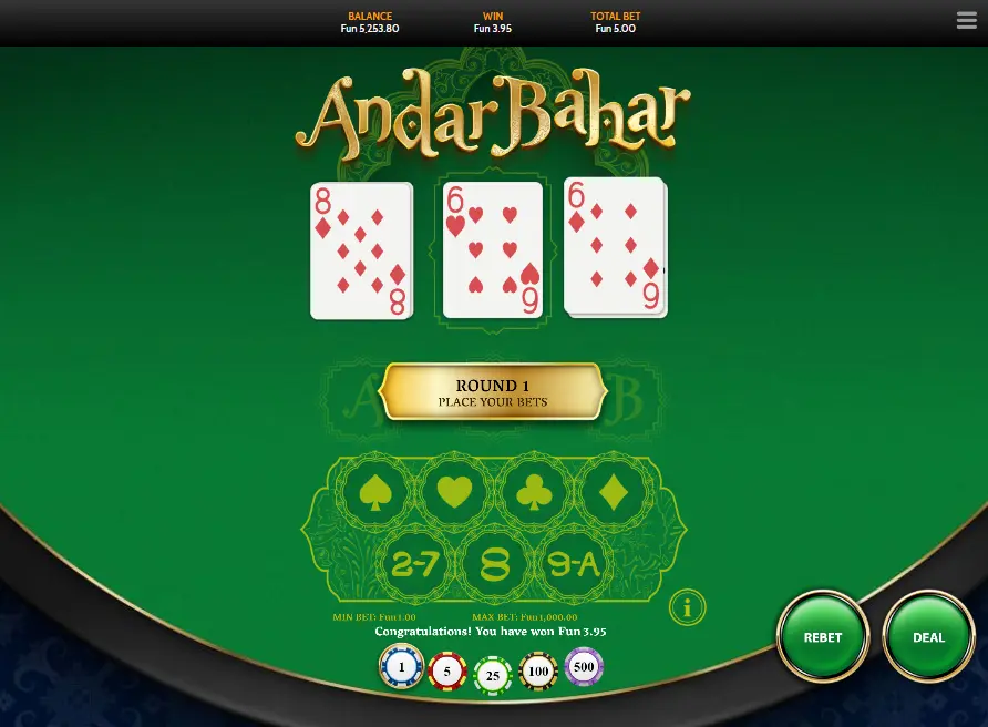 Andar Bahar 3D Game Rules