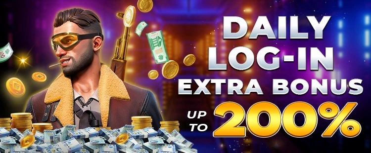 Offer for players who log in every day to receive a 200% bonus